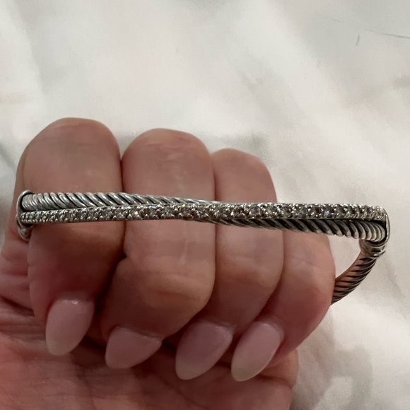 Authentic David Yurman Crossover Linked bracelet with diamonds, SS, size medium - Picture 2 of 4